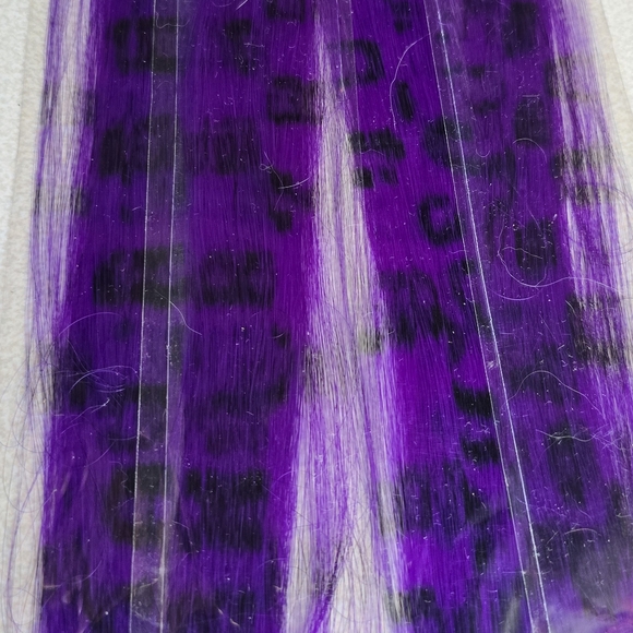 💜 4x Purple Leopard Print Hair Extension Clips - Picture 5 of 13